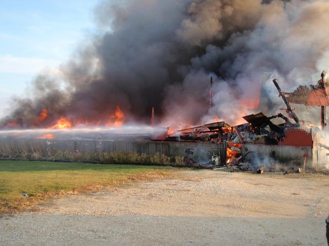 Jim Kennedy barn fire, November 17, 2010